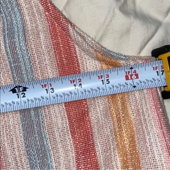 10/$63 Anthropologie W5 red pink yellow blue white stripe halter top - Picture 4 of 5